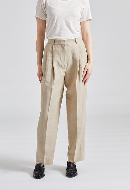 Toteme Double-Pleated Tailored Trousers Sand