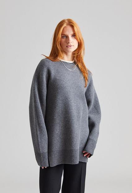 Toteme Double-knit Pullover Grey Melange