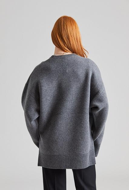 Toteme Double-knit Pullover Grey Melange