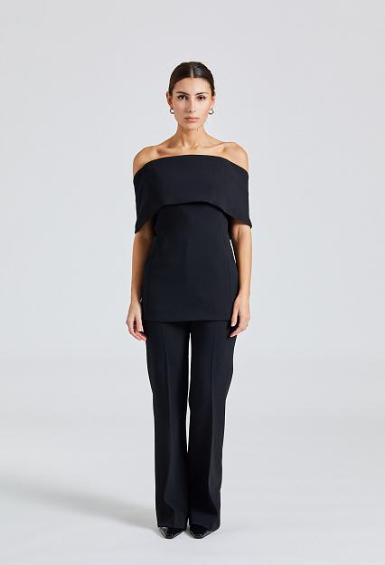 Toteme Flared Evening Trousers Black 