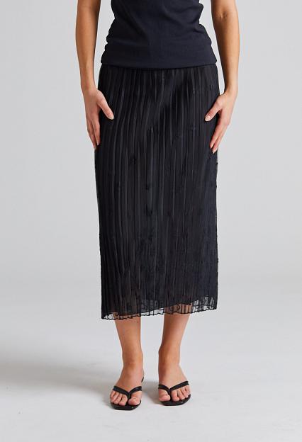 Toteme Floral Tulle Skirt Black