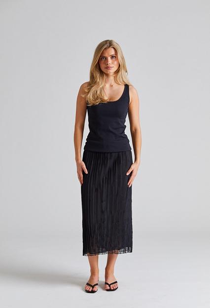 Toteme Floral Tulle Skirt Black