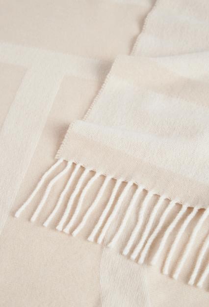Toteme Monogram Jacquard Wool Scarf Charcoal Bone