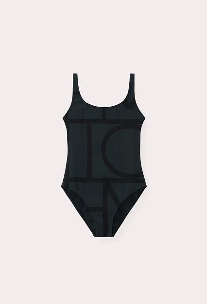 Toteme Monogram Swimsuit Black