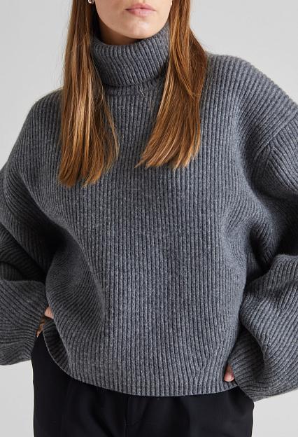 Toteme Ribbed Turtleneck Grey Melange 