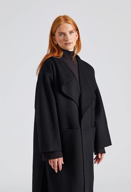 Toteme Signature Wool Cashmere Coat Black