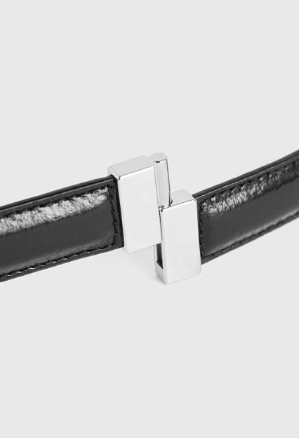 Toteme Slide Clasp Naplack-Leather belt Black