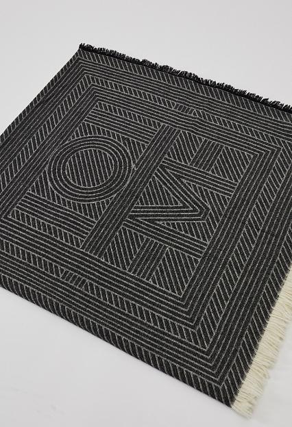 Toteme Striped Monogram Wool Scarf Black 2
