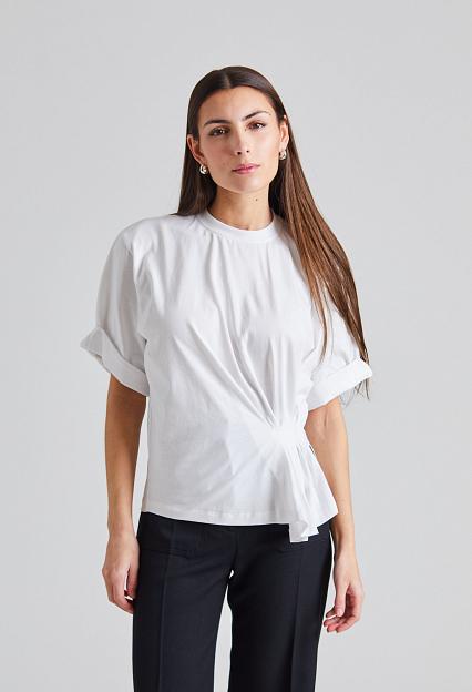 Victoria Beckham Gather Detail Tee White 