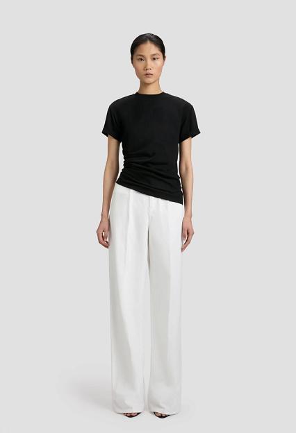 Victoria Beckham High Waist Cinch Jean Washed White