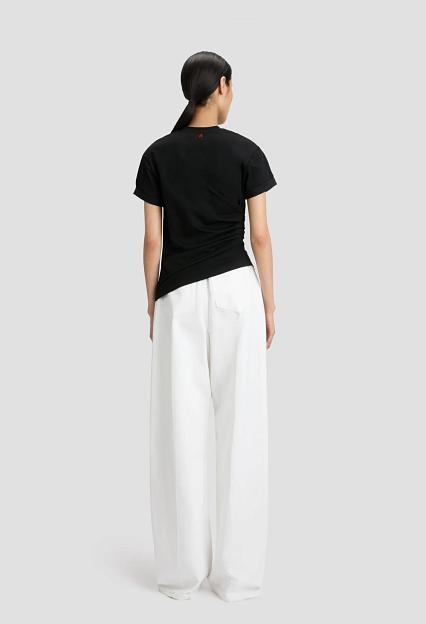 Victoria Beckham High Waist Cinch Jean Washed White