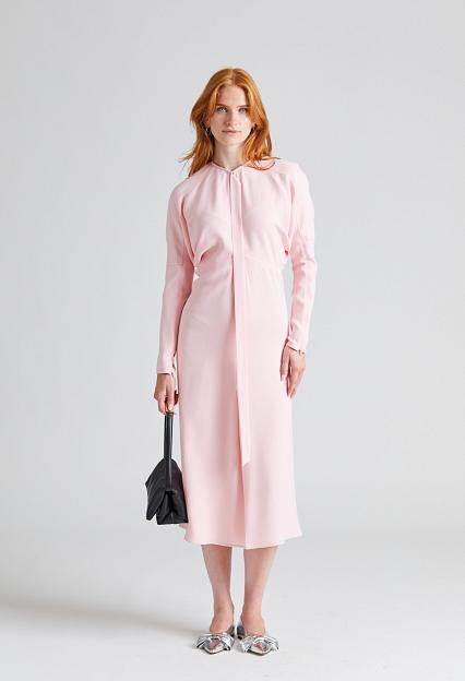 Victoria Beckham Keyhole Dolman Midi Dress Candyfloss 