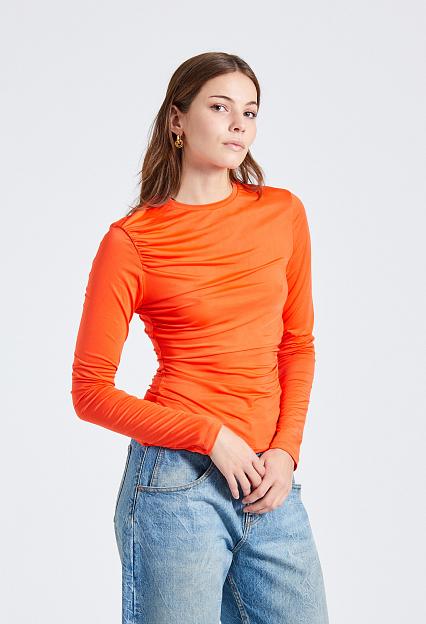 Victoria Beckham Long Sleeve Top Coral