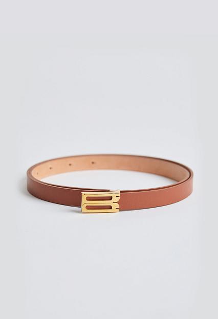 Victoria Beckham Micro Frame Belt Tan Smooth Leather