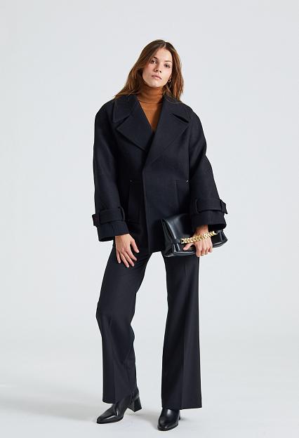 Victoria Beckham Oversized Pea Coat Black
