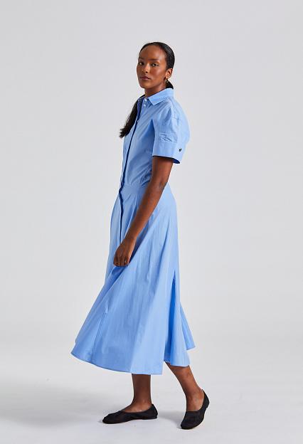 Victoria Beckham Panelled Shirt Dress Oxford Blue