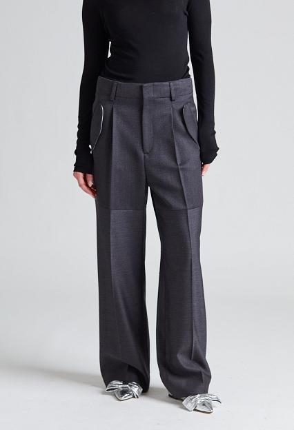 Victoria Beckham Pocket Detail Panelled Trouser Charcoal