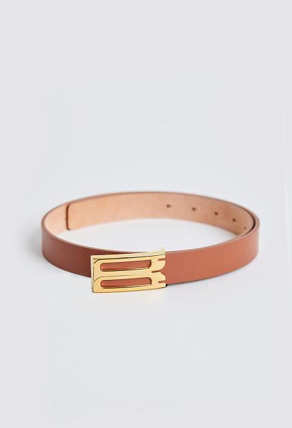 Victoria Beckham Regular Frame Belt Tan Smooth Leather