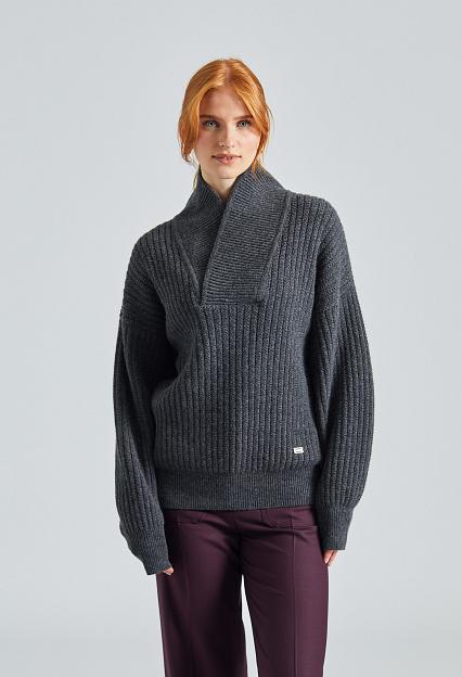 Victoria Beckham Shawl Neck Jumper Charcoal 