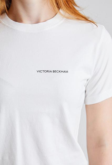 Victoria Beckham Shrunken Logo Tee White