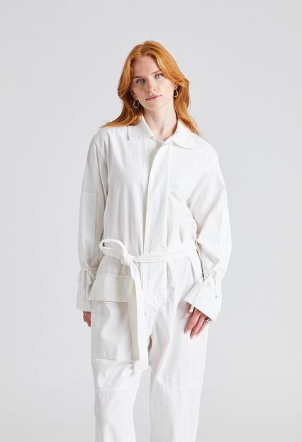 Victoria Beckham Utility Jumpsuit Washed White 