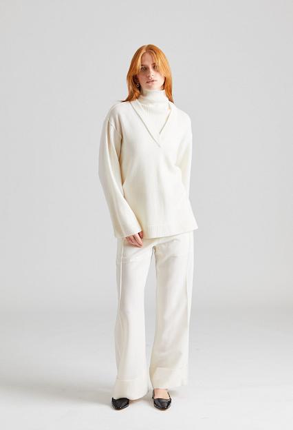 Julie Josephine Cosmos Wide Leg Trousers Ivory