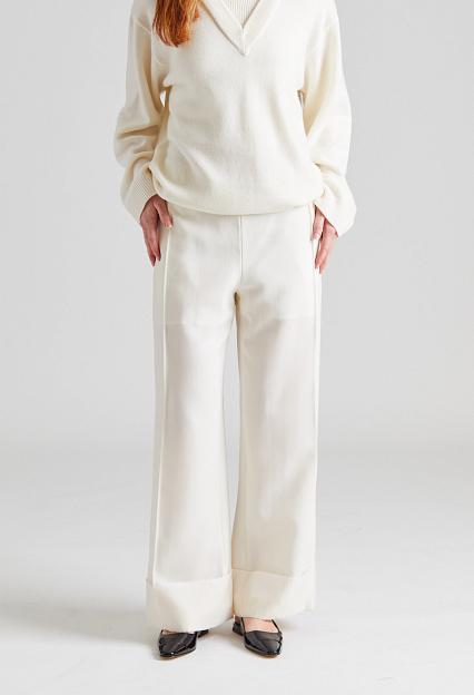Julie Josephine Cosmos Wide Leg Trousers Ivory