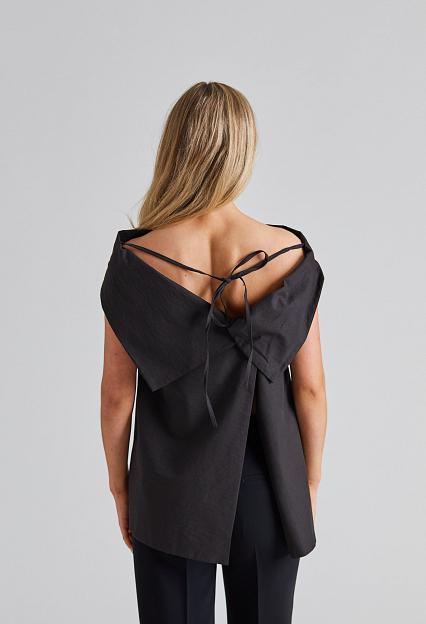 Viktoria Chan Tully Open Back Top Black