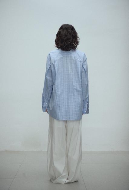 Viktoria Chan Kaz Cheque Shirt Blue