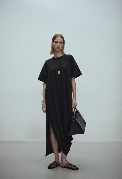 Viktoria Chan Shanti Draped Jersey Dress Black
