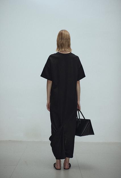 Viktoria Chan Shanti Draped Jersey Dress Black