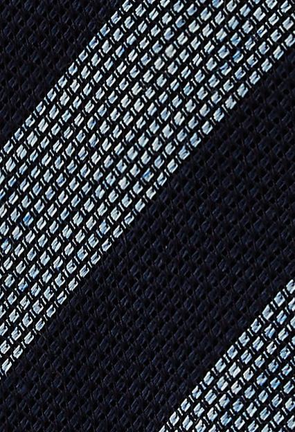Viola Milano Melange Stripe 3-fold Grenadine Tie Navy/Sea