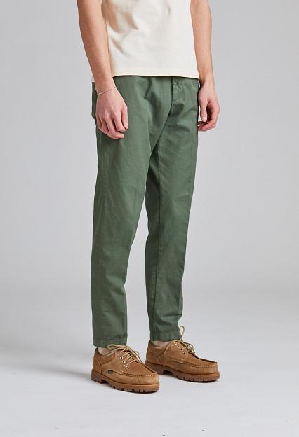 White Sand Greg Cotton Linen Trouser Green