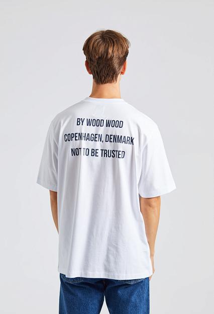 Wood Wood t-skjorte Asa Not To Be Trusted T-Shirt White