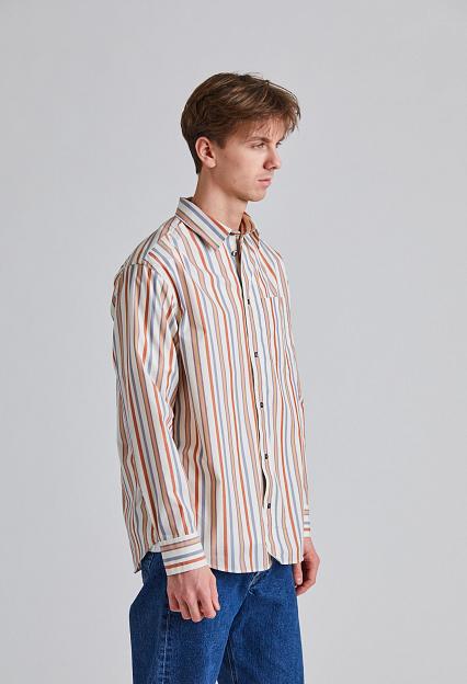 Wood Wood WWNico Shirt Stripe Silver Grey