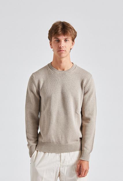 Zanone Giro Soft Cotton Sweater Sabbia 