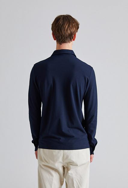 ZANONE Ice Cotton LS Polo Shirt Navy