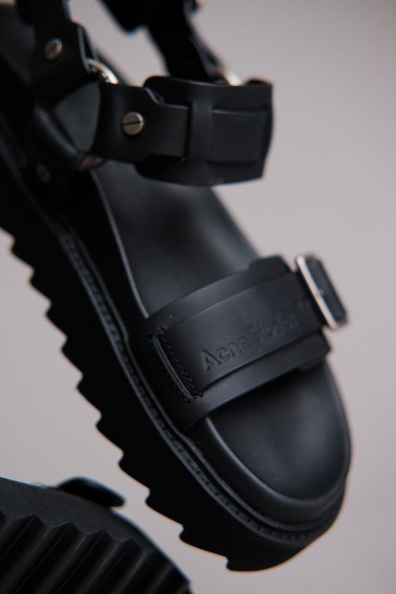 Acne Studios Leather Buckle Sandal Black FN-WN-SHOE000897-1