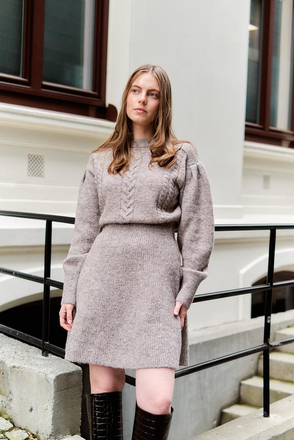 Adoore Santhia Knitted Mini Dress Beige 