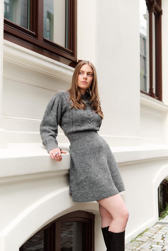 Adoore Santhia Knitted Mini Dress Grey Mel 