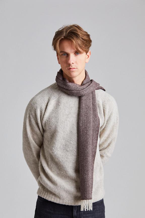Amanda Christensen Classic Woven Scarf in Fishbone Brown-2