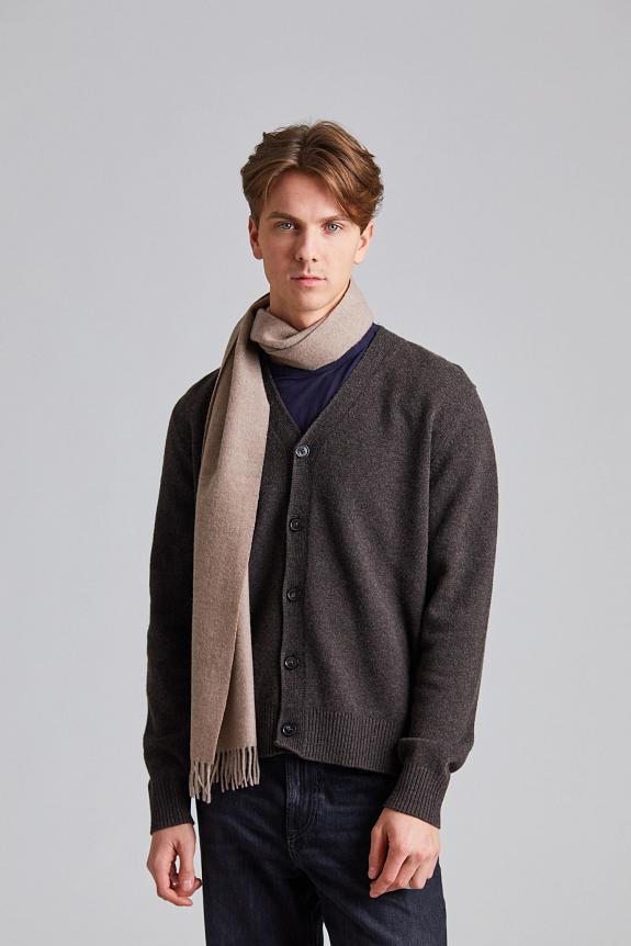 Amanda Christensen Classic Woven Scarf in Plain Melange Beige-2