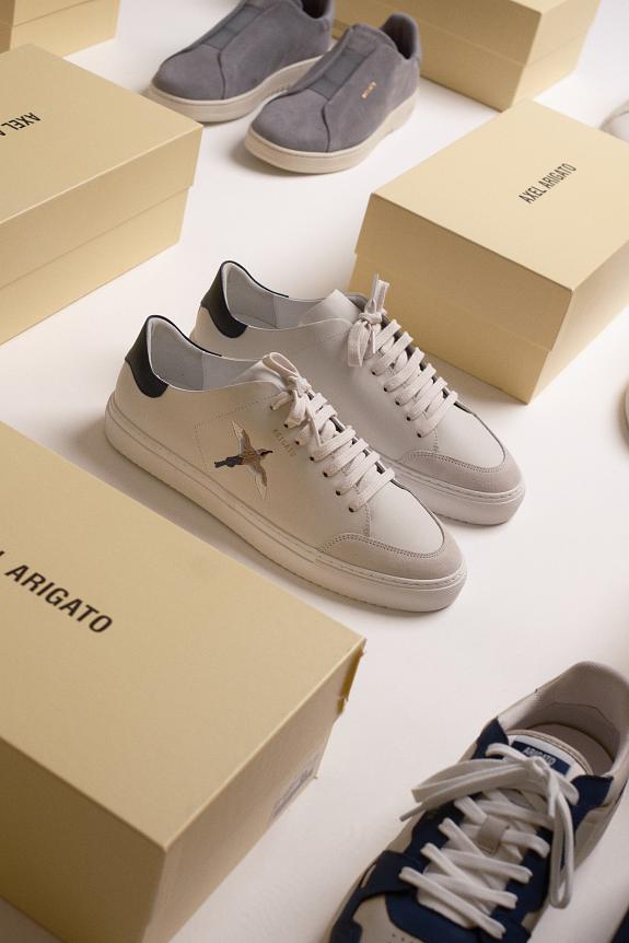 AXEL ARIGATO Clean 90 Bee Bird Sneaker White/Dk Blue-5
