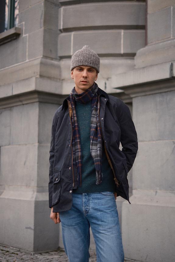 Barbour Ashby Wax Jacket Navy-1