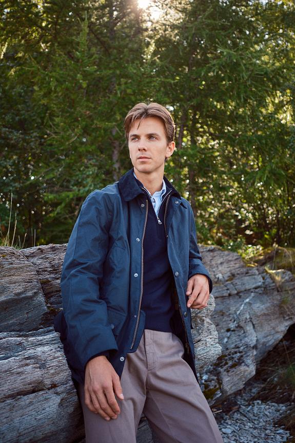 Barbour Ashby Wax Jacket Navy