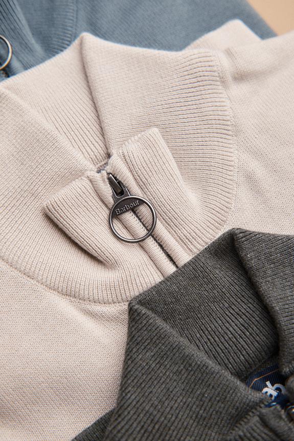 Barbour Cotton Half Zip Mist-5
