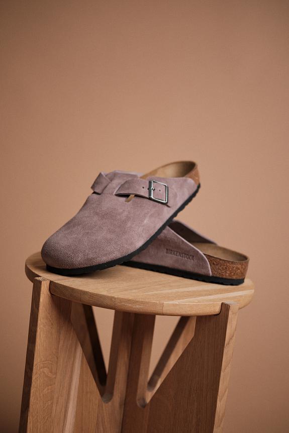 Birkenstock Boston Suede Leather Faded Purple-8