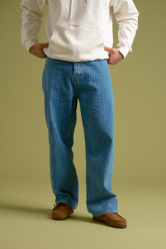 Drôle de Monsieur Le Jean Baggy Rayures Light Blue-4