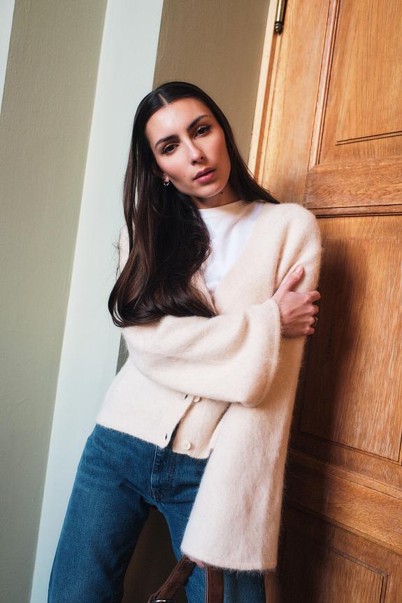 Filippa K Fluffy Cardigan Canvas Beige