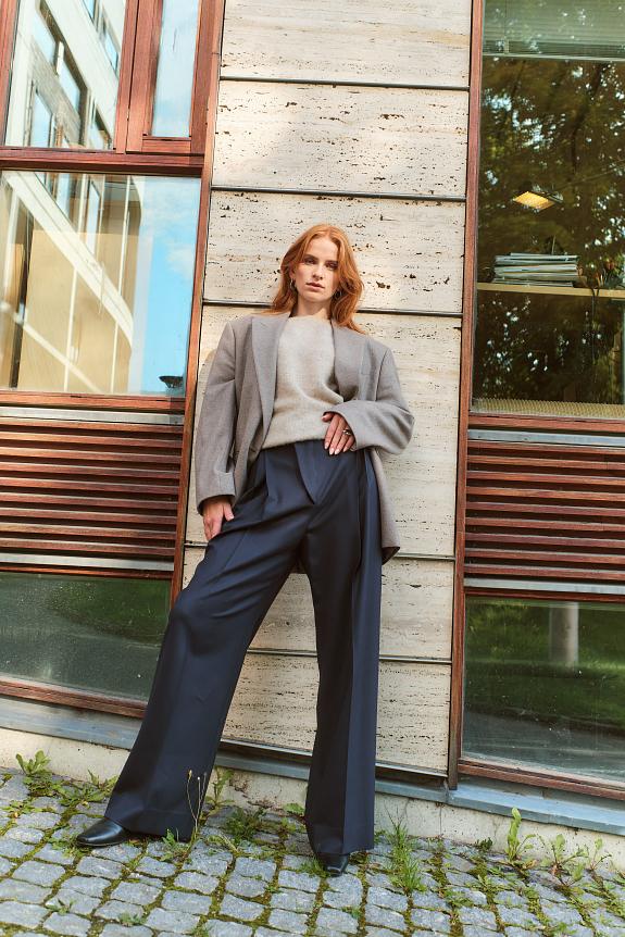 Victoria Beckham Wide Leg Trouser Midnight
